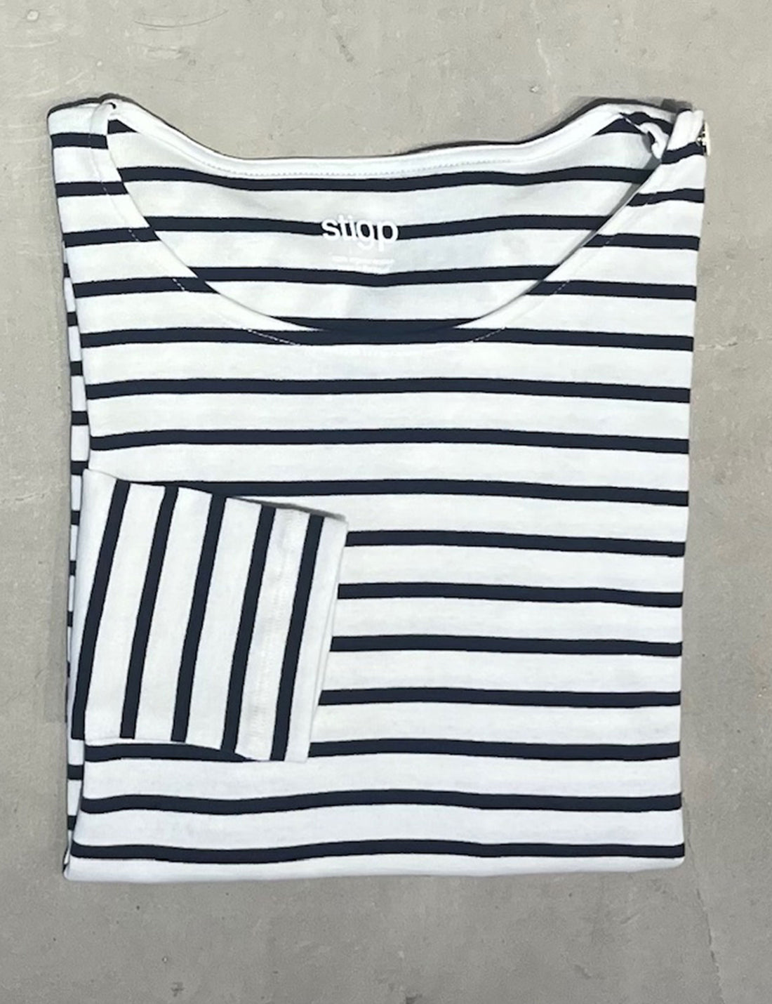 Marie long sleeve t-shirt off white/navy stripe