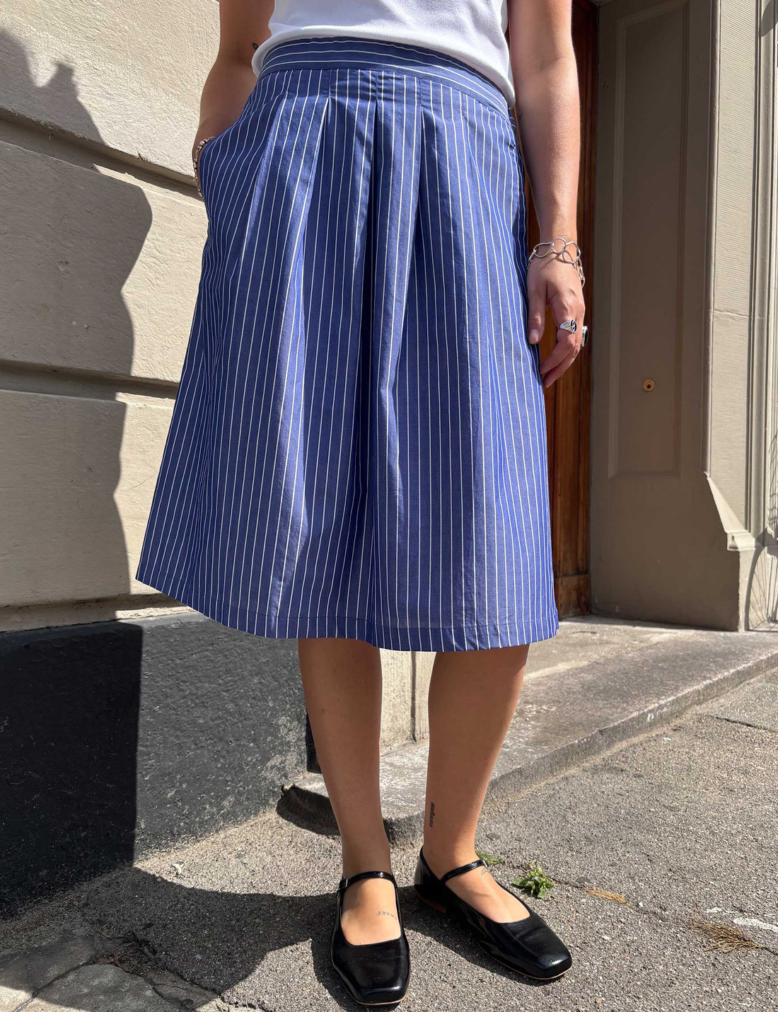 Penelope skirt dark blue/white stripe