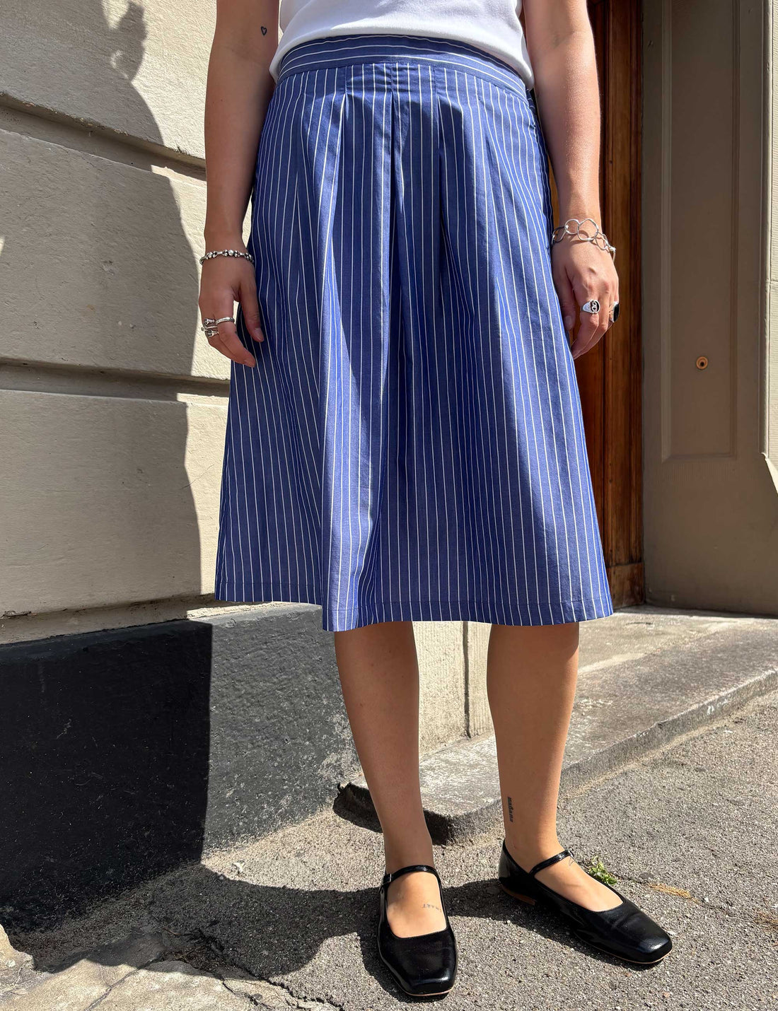 Penelope skirt dark blue/white stripe