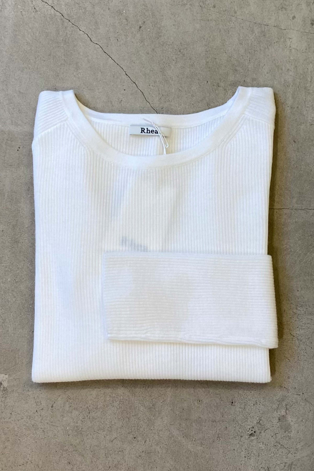 Merino rib crew-neck off-white