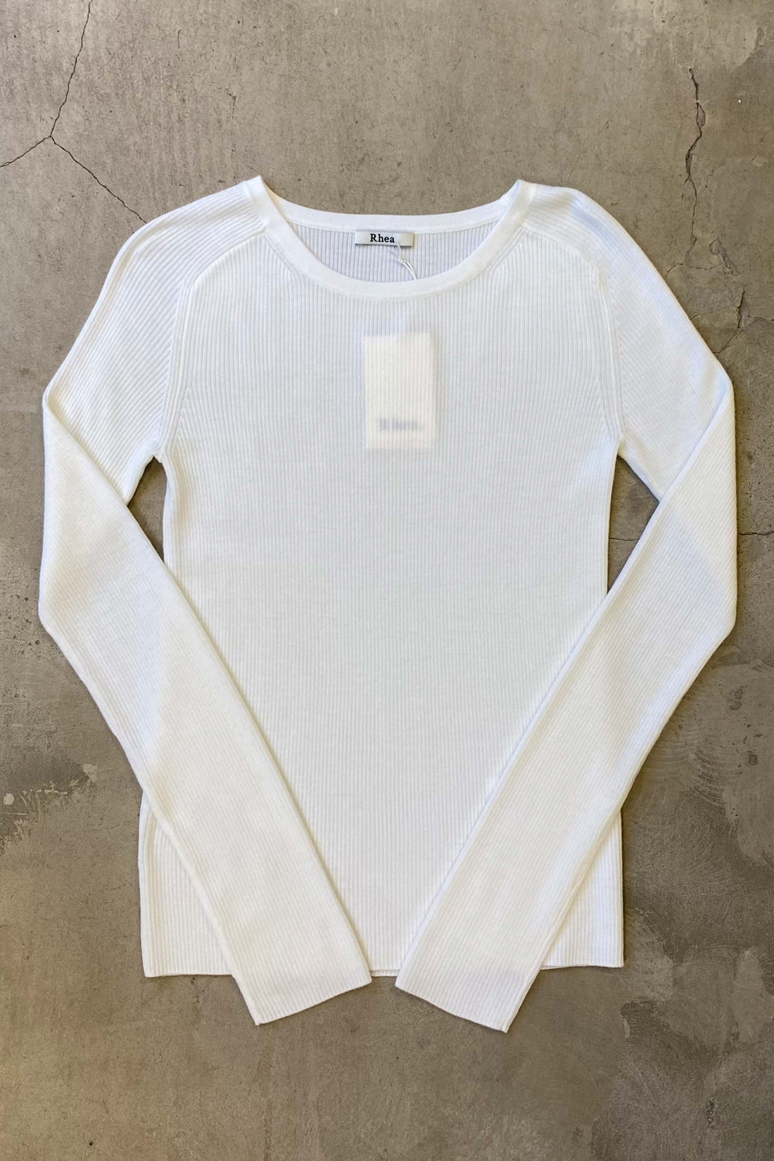 Merino rib crew-neck off-white
