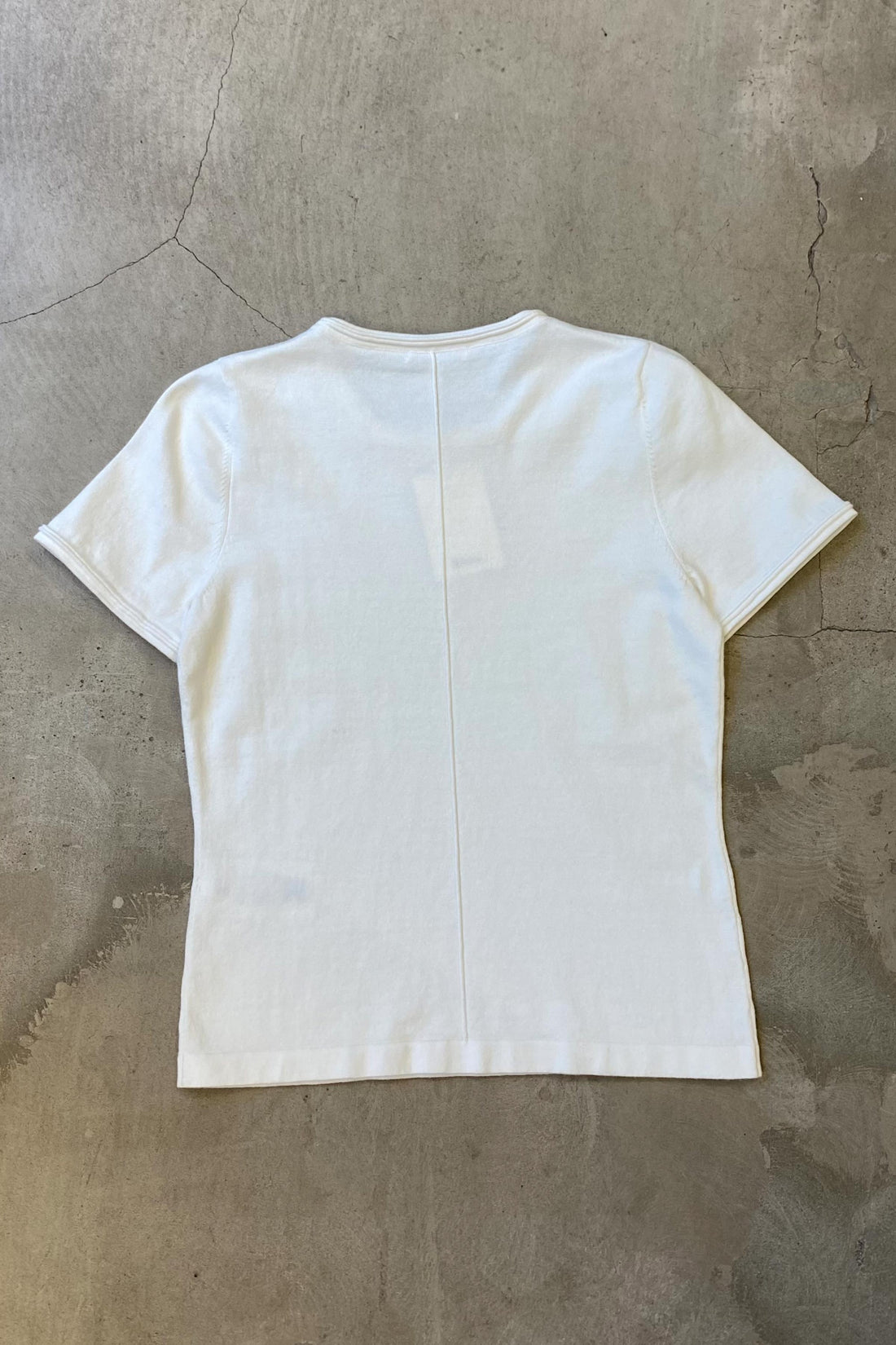 Cotton/cashmere cropped t-shirt off-white