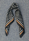 Silk scarf beige/off white dots