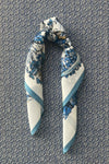 Silk scarf navy/off white paisley rust