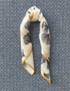 Silk scarf dark blue/multi flower