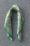 Silk scarf off white yellow graphic flower