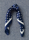 Silk scarf beige/off white dots