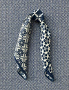 Silk scarf cream/yellow/red/blue graphic