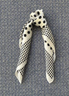 Silk scarf black/white large flower print