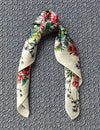 Silk scarf navy/off white paisley rust