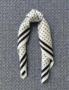 Silk scarf black/white large flower print