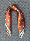 Silk scarf navy/brown graphic