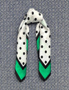 Silk scarf white/black dots and stripes