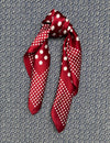 Silk scarf red/cream paisley