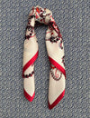 Silk scarf red/off-white dots