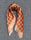 Silk scarf orange/red/cream/pink