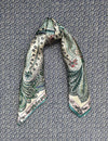 Silk scarf navy/off white paisley rust