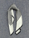 Silk scarf white/black dots and stripes