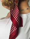 Silk scarf navy/white dots