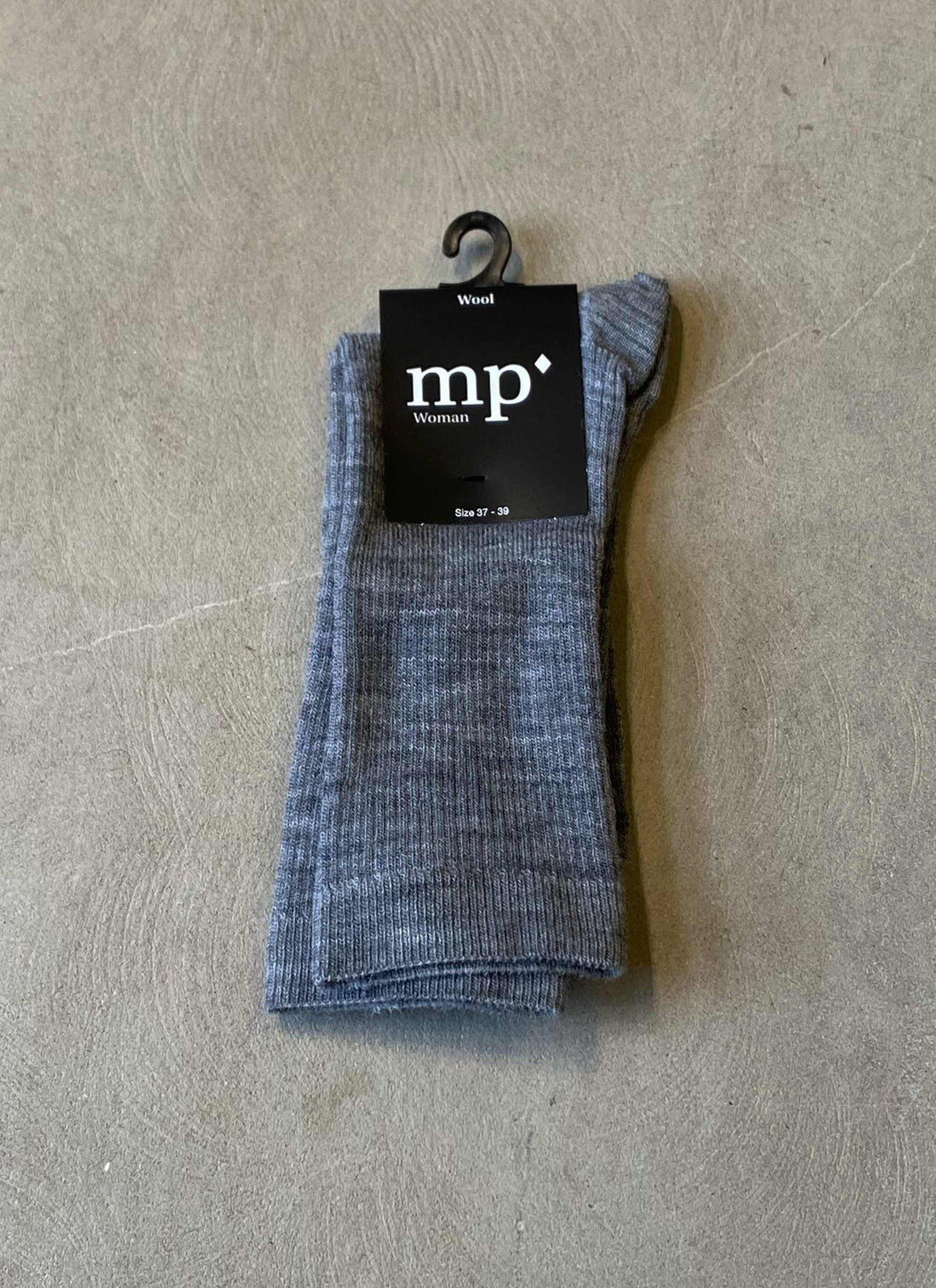 Fine wool rib socks grey melange