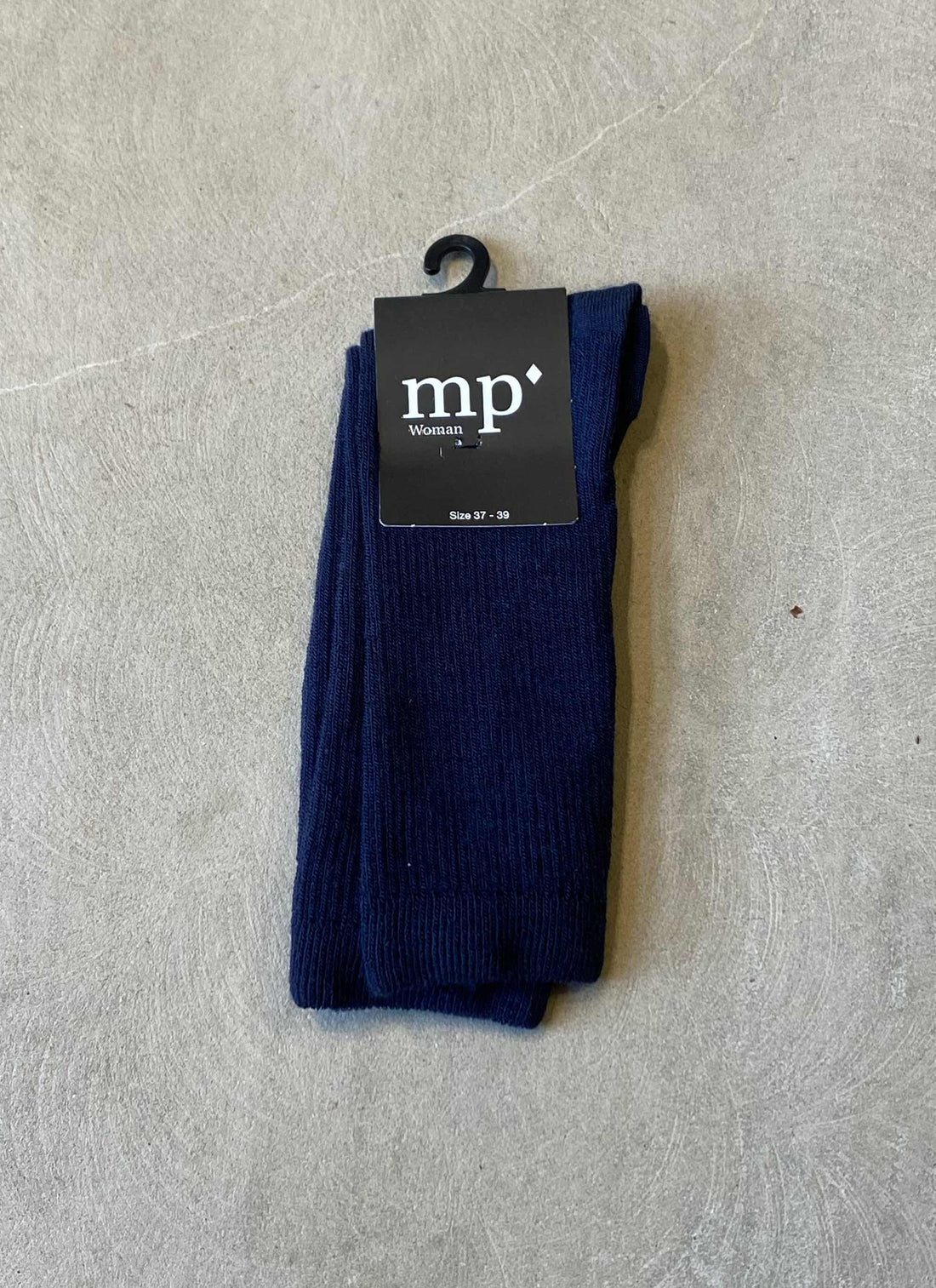 Fine wool rib socks dark blue