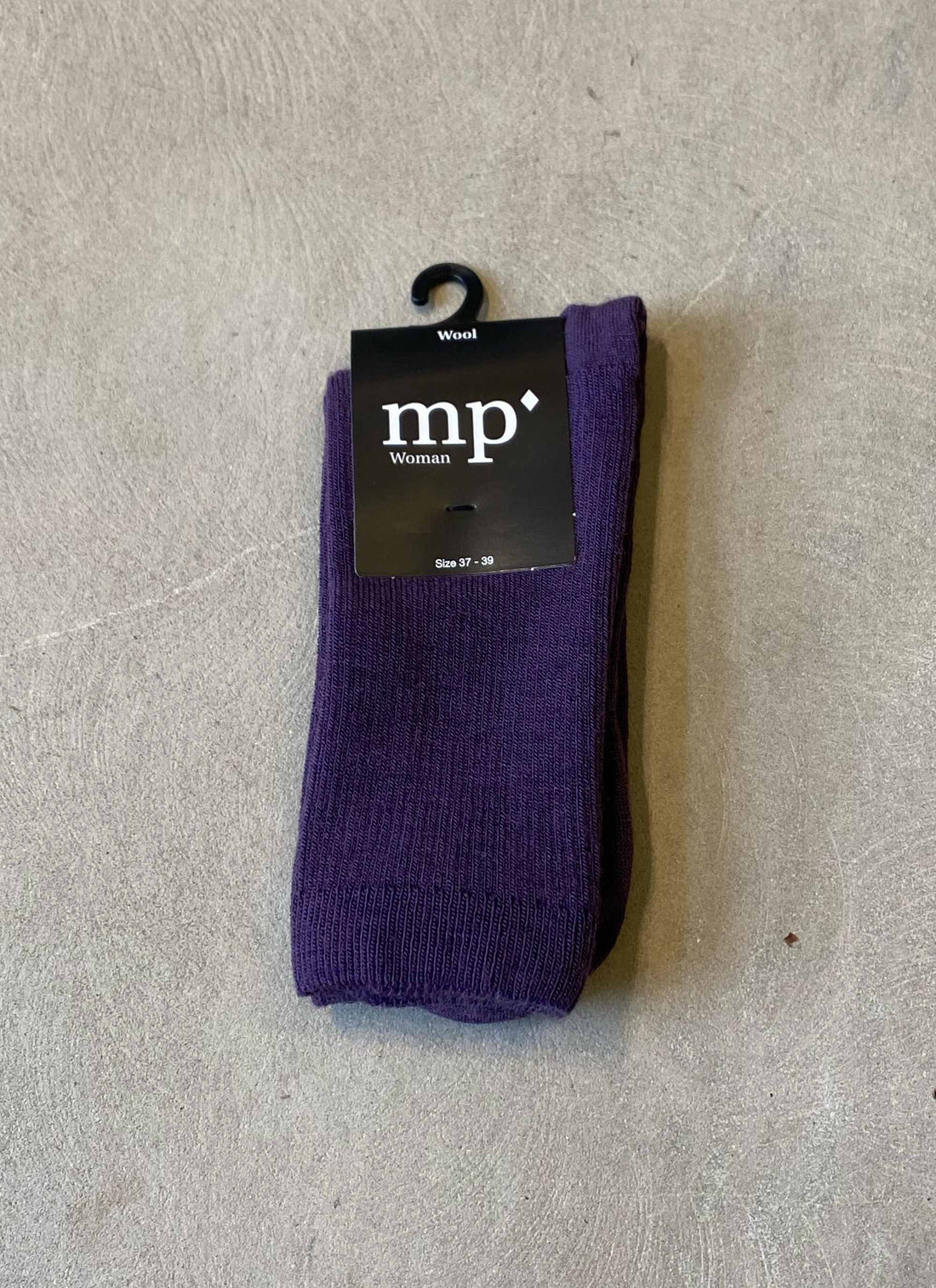 Fine wool rib socks purple