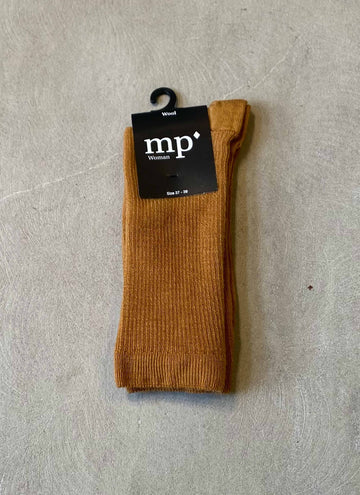 Fine wool rib socks curry