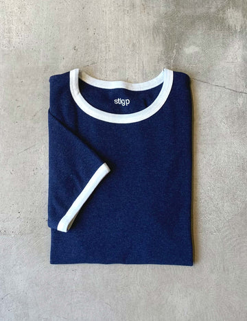 Stella t-shirt dark blue melange/off-white