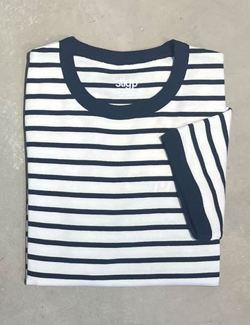 Stella t-shirt off white/navy stripe