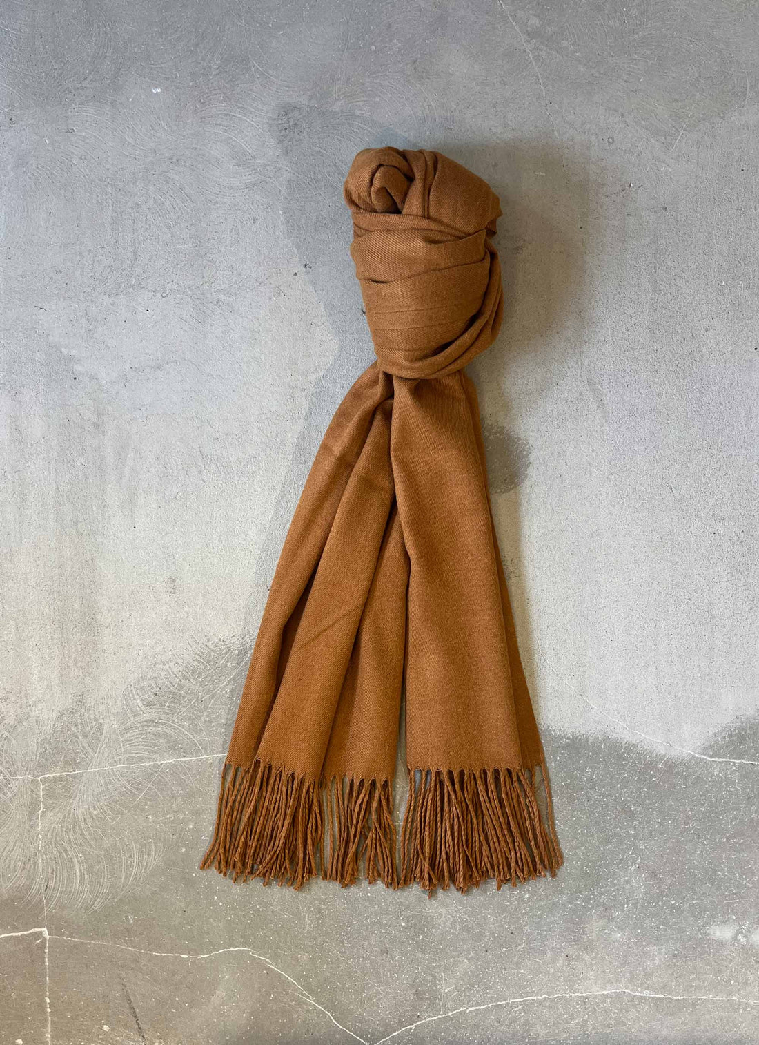 Viscose/ cashmere/ wool scarf ochre