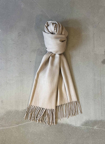 Viscose/ cashmere/ wool scarf light taupe