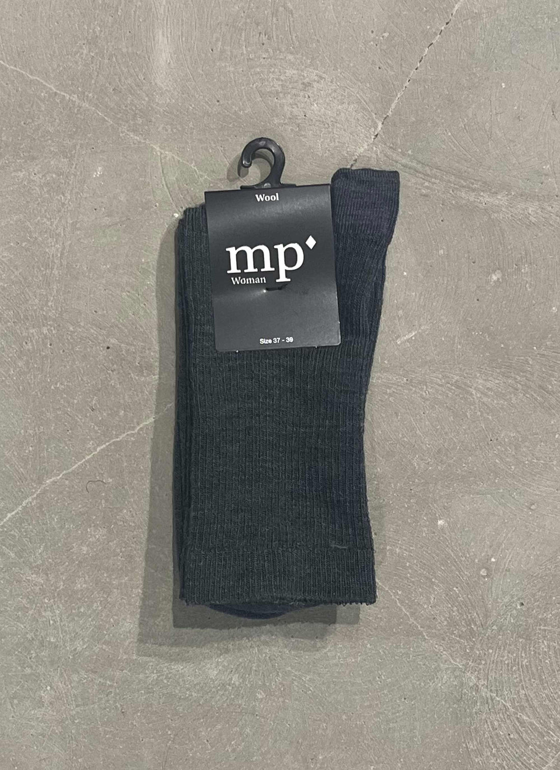 Fine wool rib socks dark grey melange